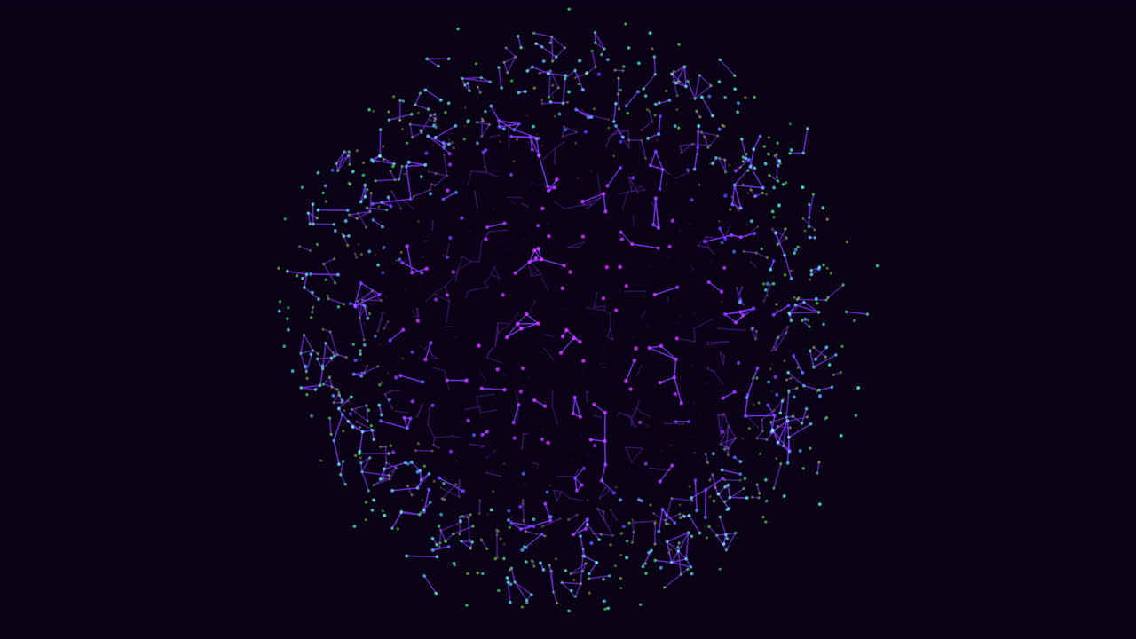 3d sphere of purple lines and dots