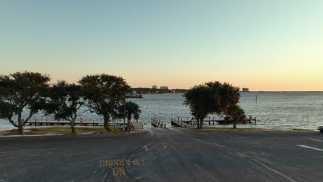 aerial view of boat launch and inlet waterway