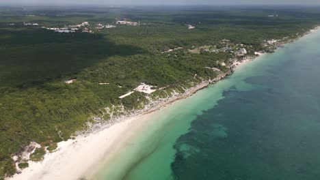 aerial view of maya site ruins in tulum mexico