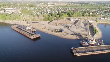 sand dredging operations on a river