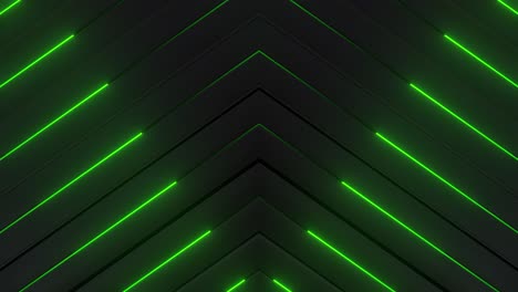 abstract dark geometric background with neon green lines