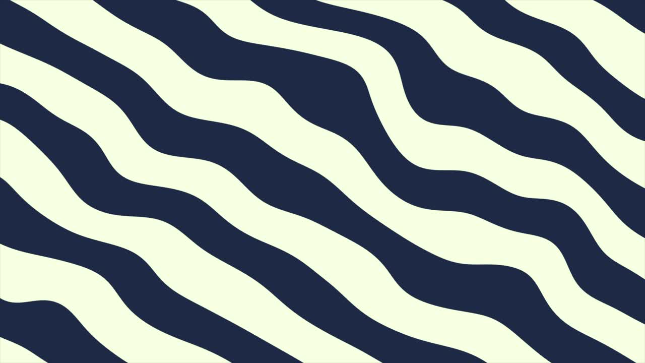 Abstract Wavy Stripes Moving Diagonally in Dark Blue and Cream