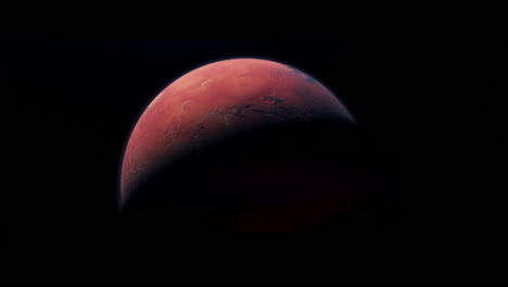 planet mars viewed from space