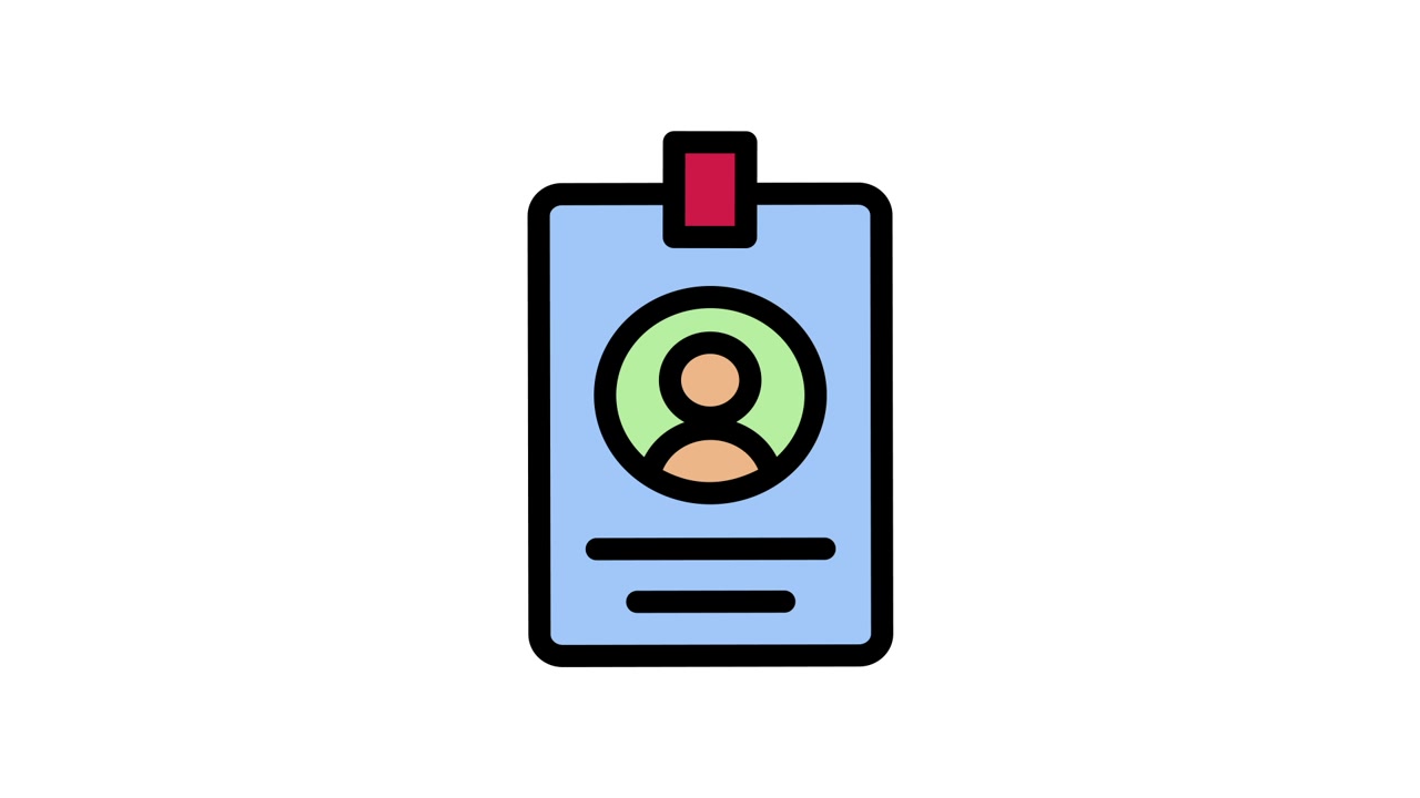 Animated ID Card Icon with Person Profile