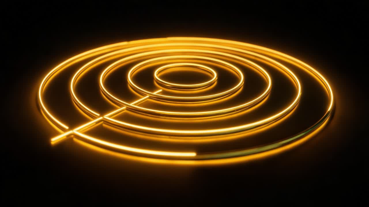 A Striking Visual Display of Illuminated Spiral Patterns: The Mesmerizing Effect of Circular Light Creating a Captivating Contrast Against the Dark Background