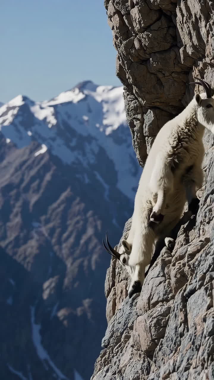 Mountain Goat on Rocky Cliff
