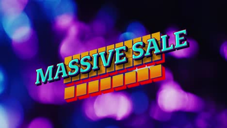 Animation-of-messive-sale-text-over-close-up-of-liquid-and-baubles