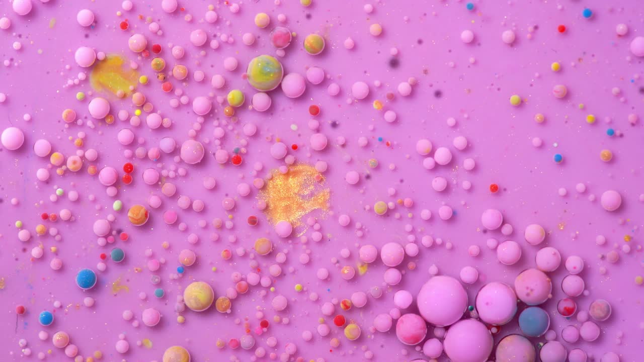 다채로운 페인트와 거품 추상적인 배경 4k 비디오