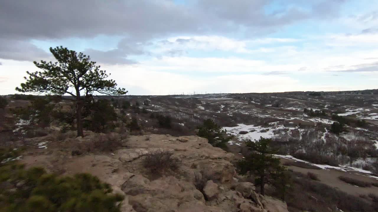 Scenic Winter Landscape from a Clifftop