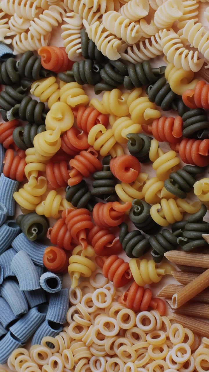 Colorful Assortment of Uncooked Pasta Varieties