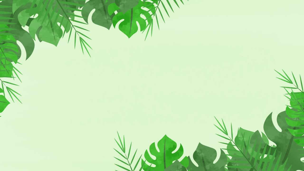 esta es una animación de fondo animada de monstera y hojas de plátano balanceándose en el viento. el bucle es posible.