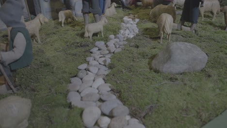 a stony path leads to the stable where the christ child lies, shepherds are on the way