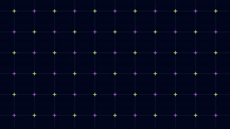 patrón de cuadrícula geométrica digital de fantasía con cruces de neón