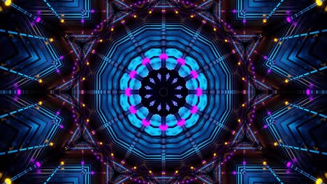 kaleidoscopio visual con líneas de colores de neón brillantes.
