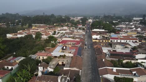 aerial survey of major tourist, destination of antigua guatemala in central america