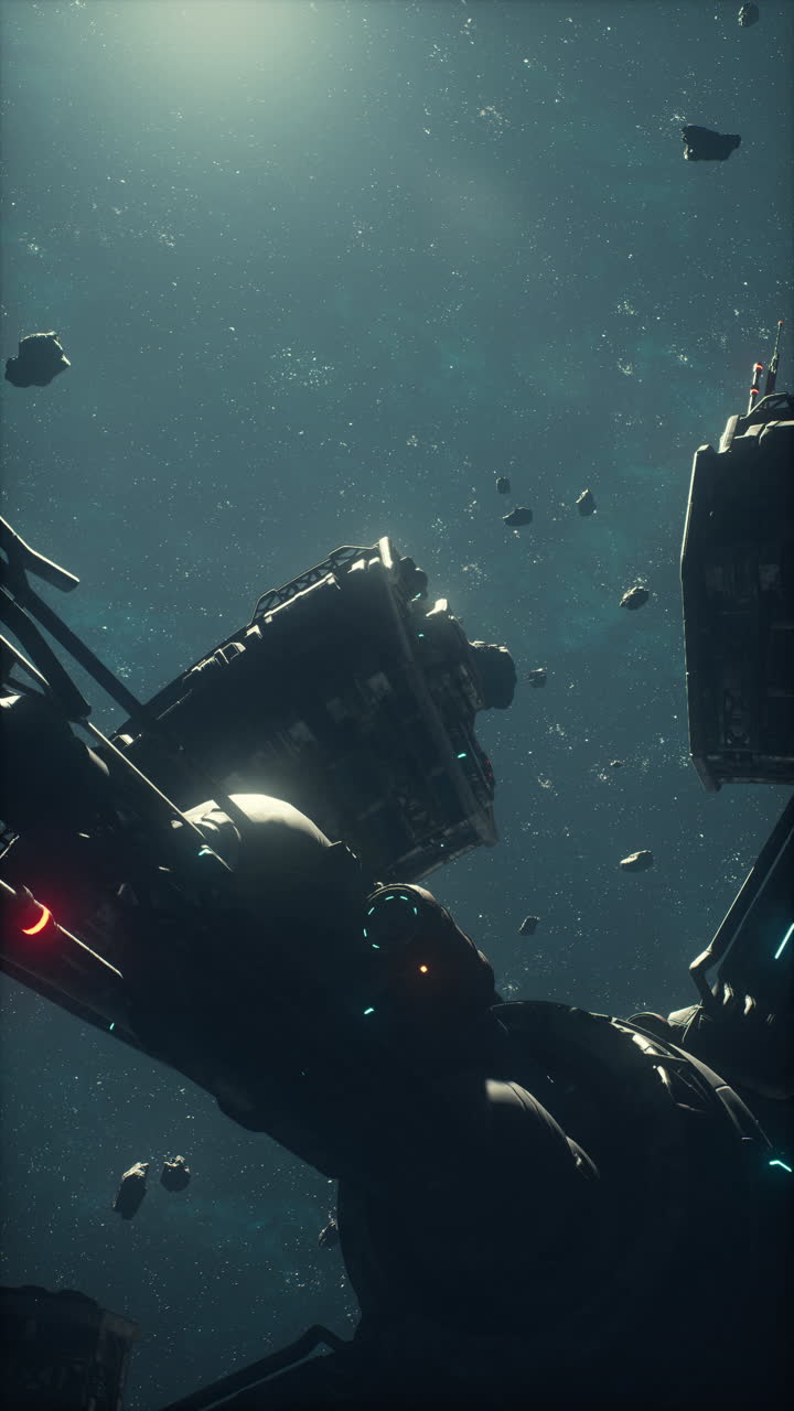 nave espacial en el campo de asteroides