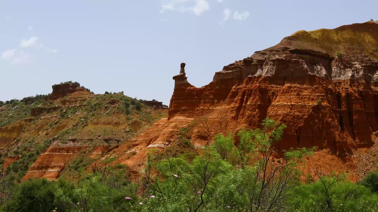 Static video of a rock formation in the Palo Duro Canyon State Park in Texas