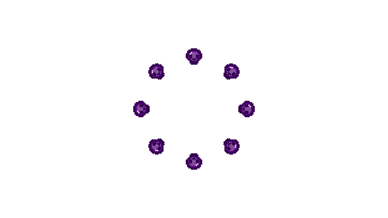 Pixel Art Mini Skull Spinning Circle Animated Overlay Transparent 30fps (7)