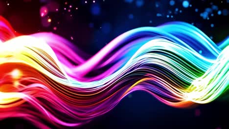 a colorful wave of light on a black background