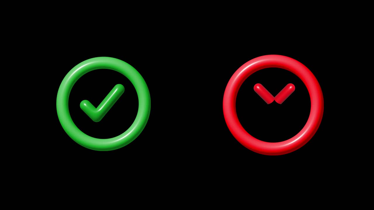 las marcas de comprobación y las cruces