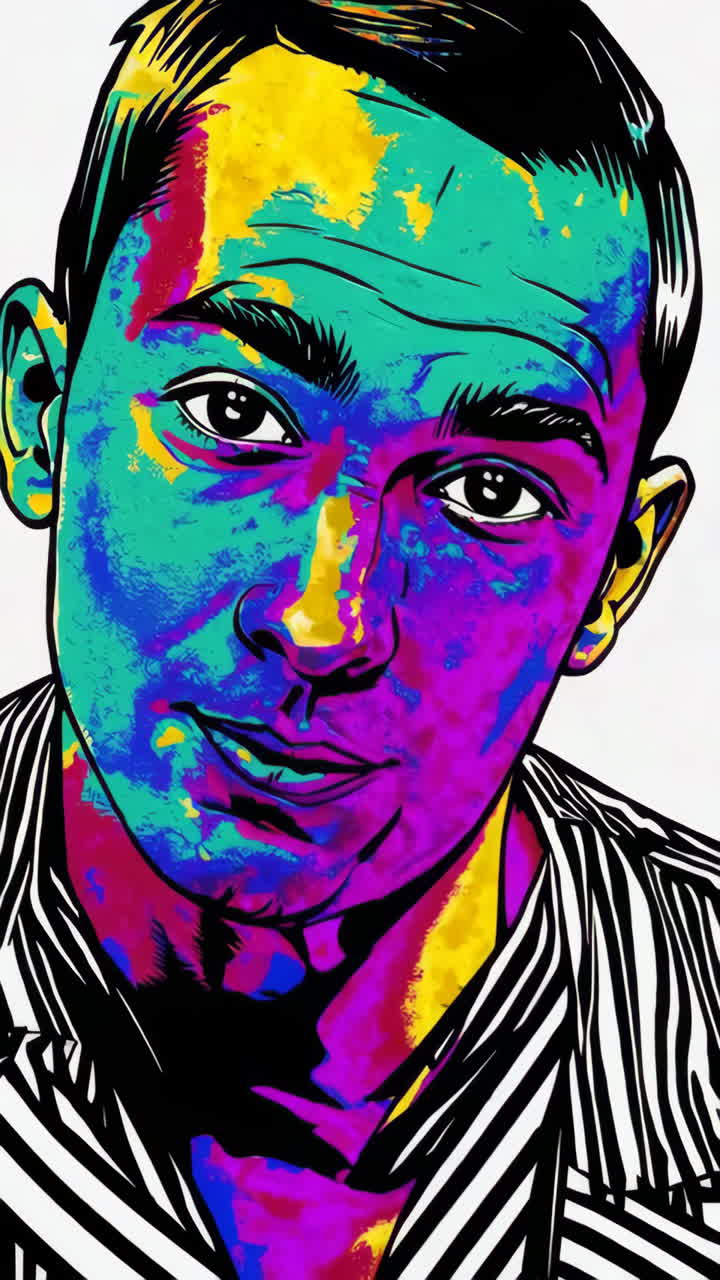 Pop art-inspireret levende portræt af en mand