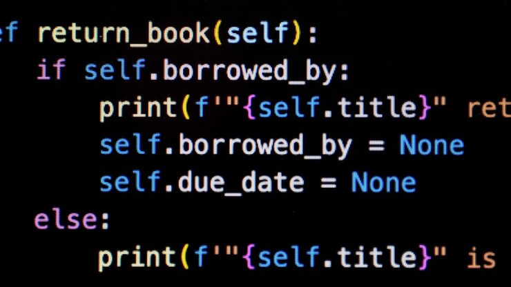 Python codefragment voor een bibliotheekbeheersysteem