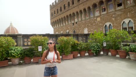 tourist visiting florence rooftop garden