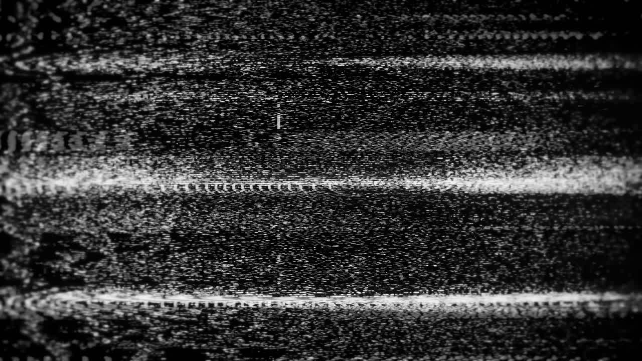 Black and White Television Static with Flickering Noise