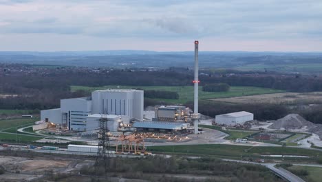 Enfinium-Ferrybridge-UK-Dekarbonisierung-Kraftwerke-Drohne,-Luftaufnahme