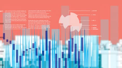 Animation-of-data-processing-and-statistics-recording-over-computers-in-empty-office