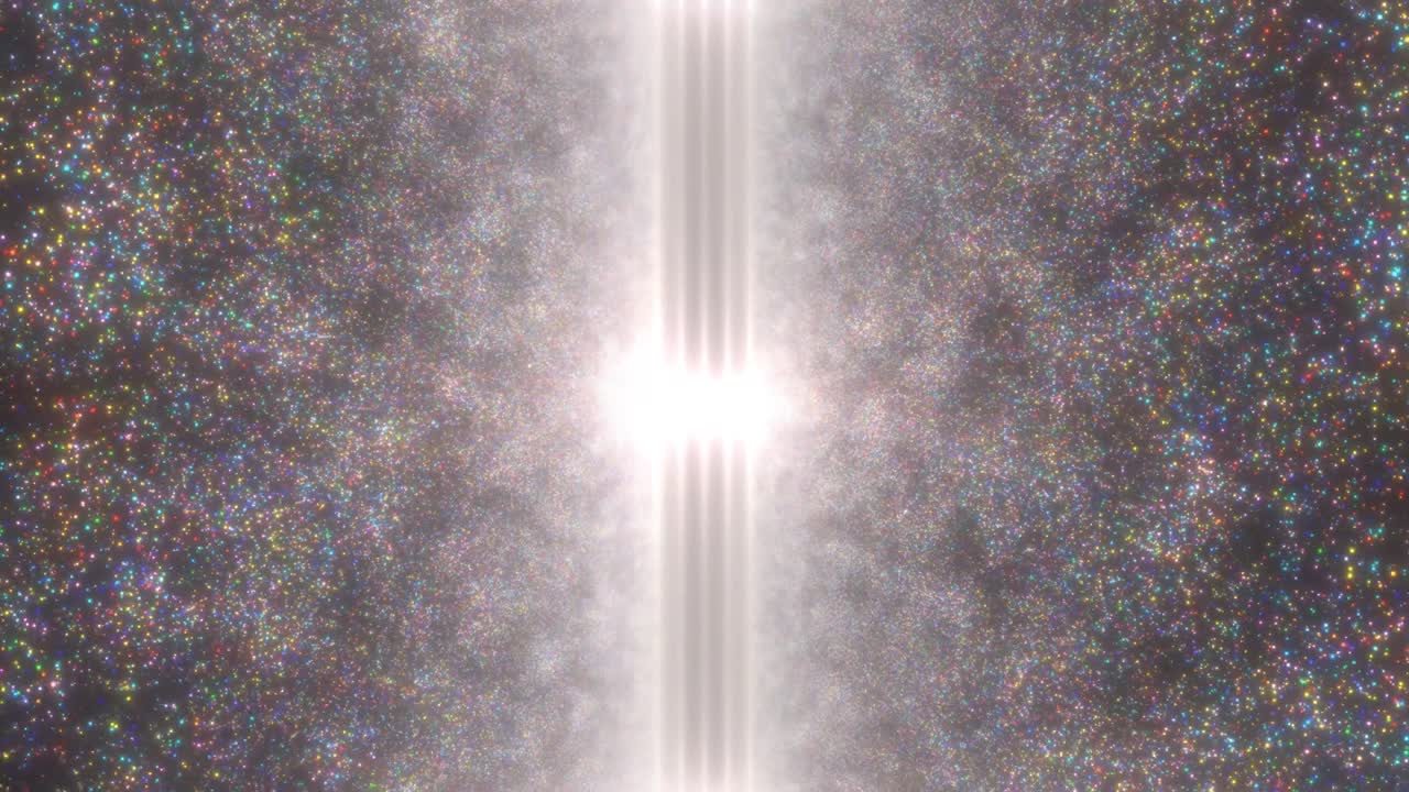 아름다운 무지개 추상 빛나는 다채로운 입자가 앞으로 날아갑니다 - 4k 원활한 vj 루프 모션 배경 애니메이션