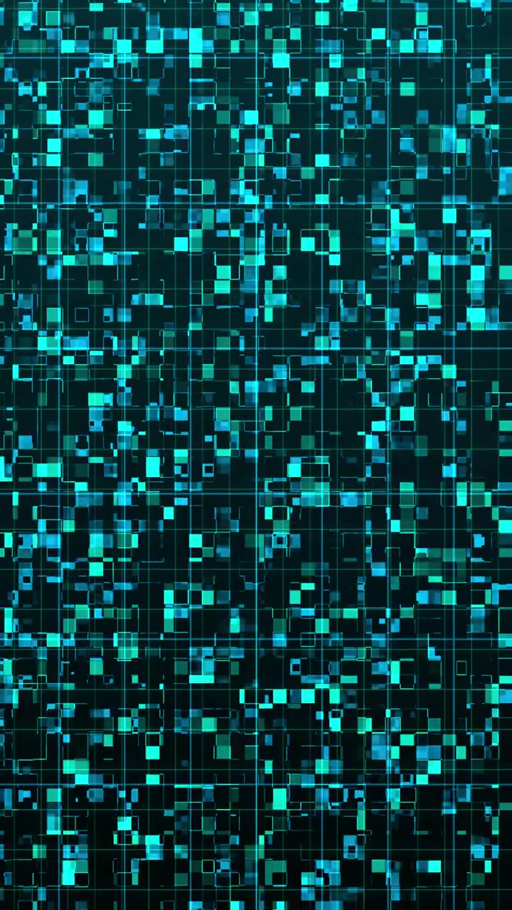Abstract Digital Background with Glowing Cyan Geometric Squares