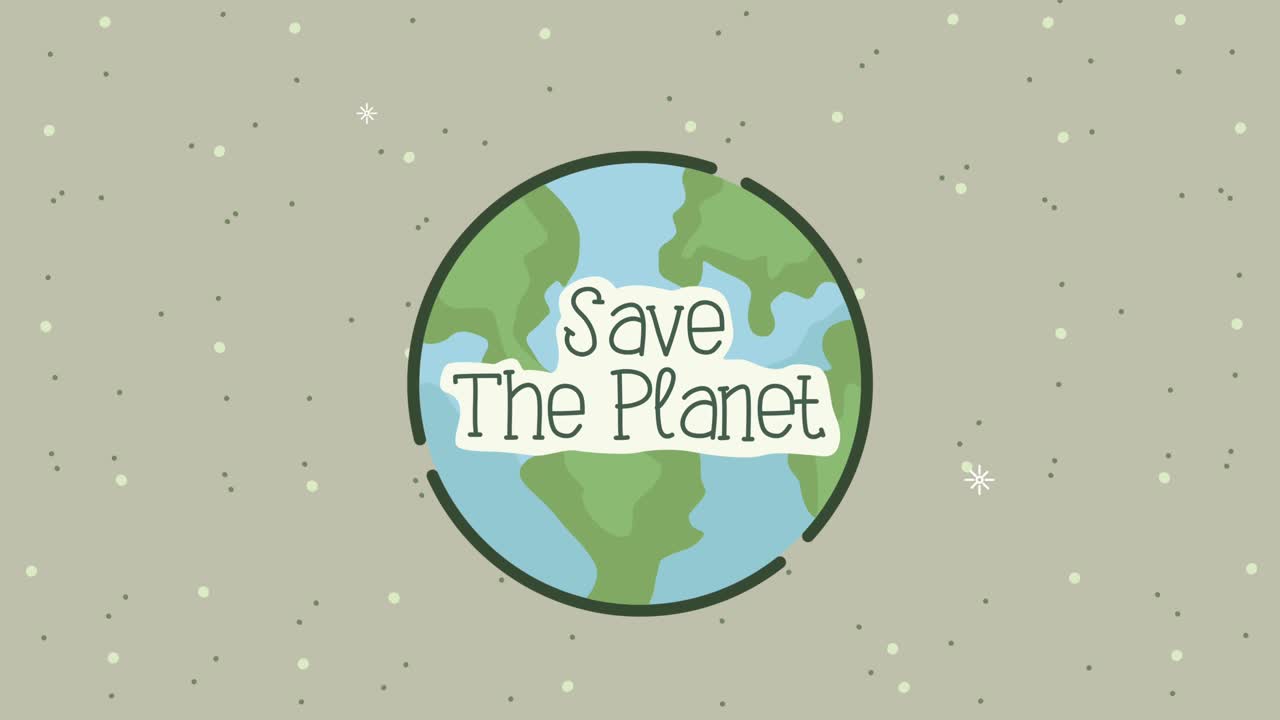 save the planet lettering in earth