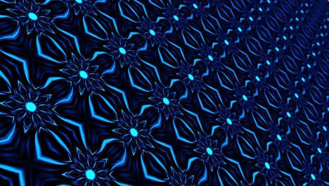 4k 3d seamless loop blue colored geometric shape pattern kaleidoscope mandala abstract background. endless mosaic pattern looping moving digital backdrop. kaleidoscope fractal ornamental animation.