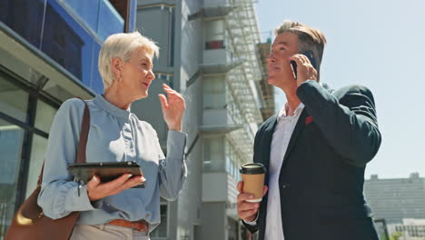 business people, tablet and phone