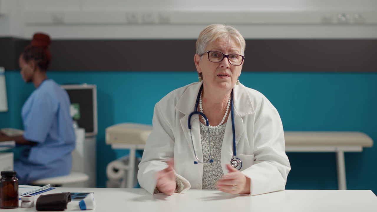 POV of doctor meeting with patient on video call conference
