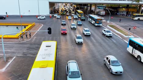 busy traffic driving on road in brasilia brazil