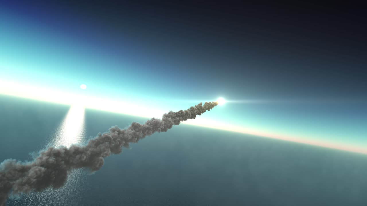 Missile Launch Over Ocean