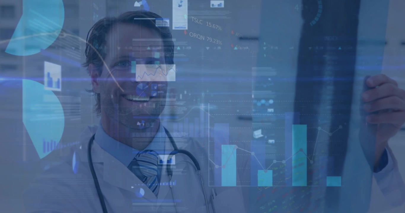 Doctor's x-ray examination highlights global economic interconnectedness.