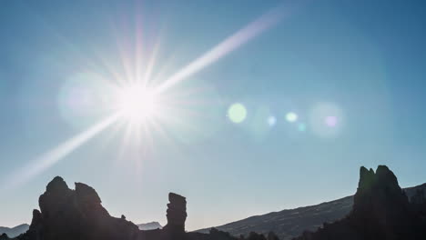 secuencia de lapso de tiempo al atardecer en el volcán el teide en el parque nacional del teide tenerife