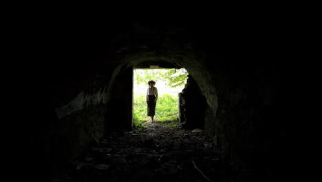 romanian girl visits an old mine 3