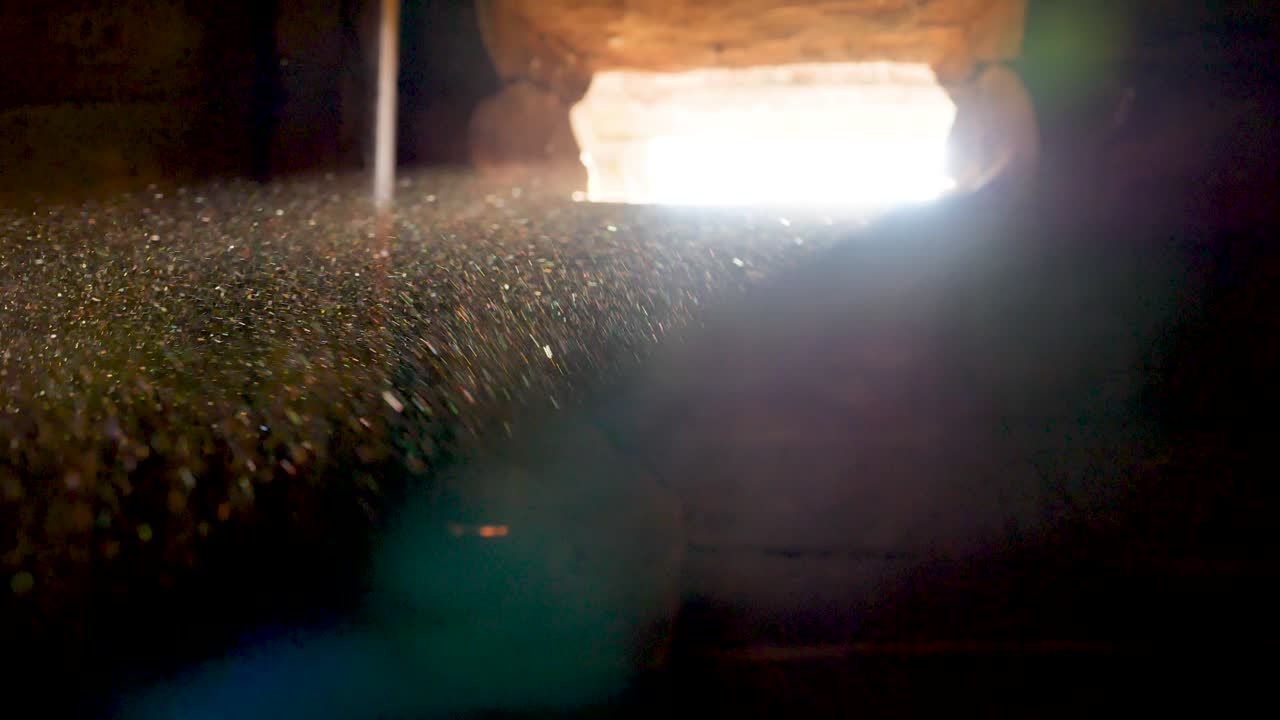 partículas de polvo en un haz de luz