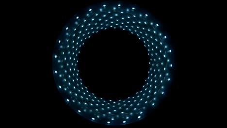 el anillo de led en la lámpara se enciende en diferentes modos sobre un fondo negro