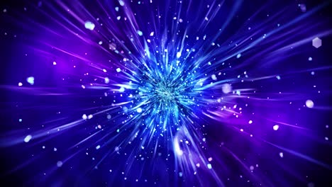 luxe schitterende lichten met knipperende deeltjes. glitter vintage loop animatie. cirkelvormig. zeshoekig. lineair. scherm decoraties concept. blauw en paars.