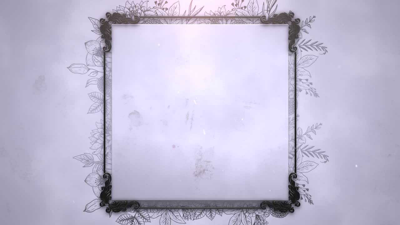 marco vintage de primer plano con movimiento de flores con fondo de boda 15