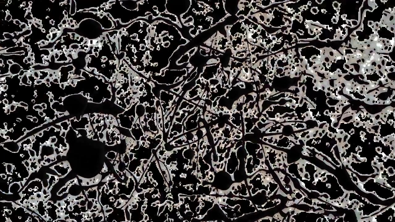 Abstract black paint splatter animated overlay, transparent 4K video, alpha channel, ProRes 4444