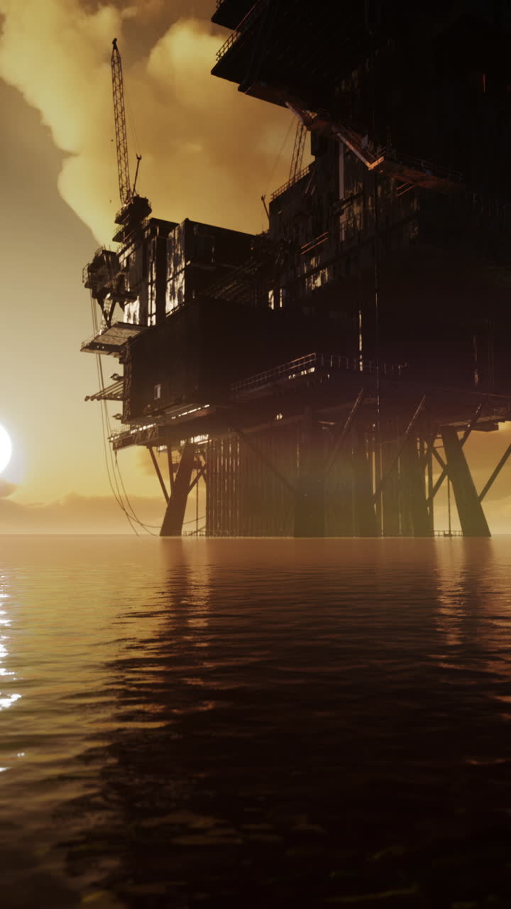 Oil Rig at Sunset