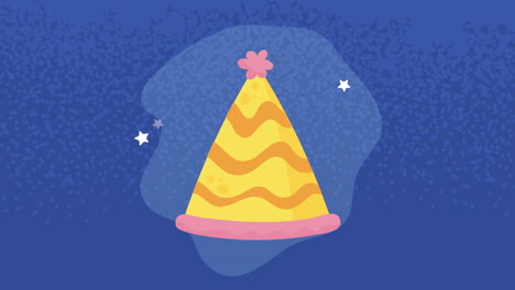 yellow party hat accessory animation