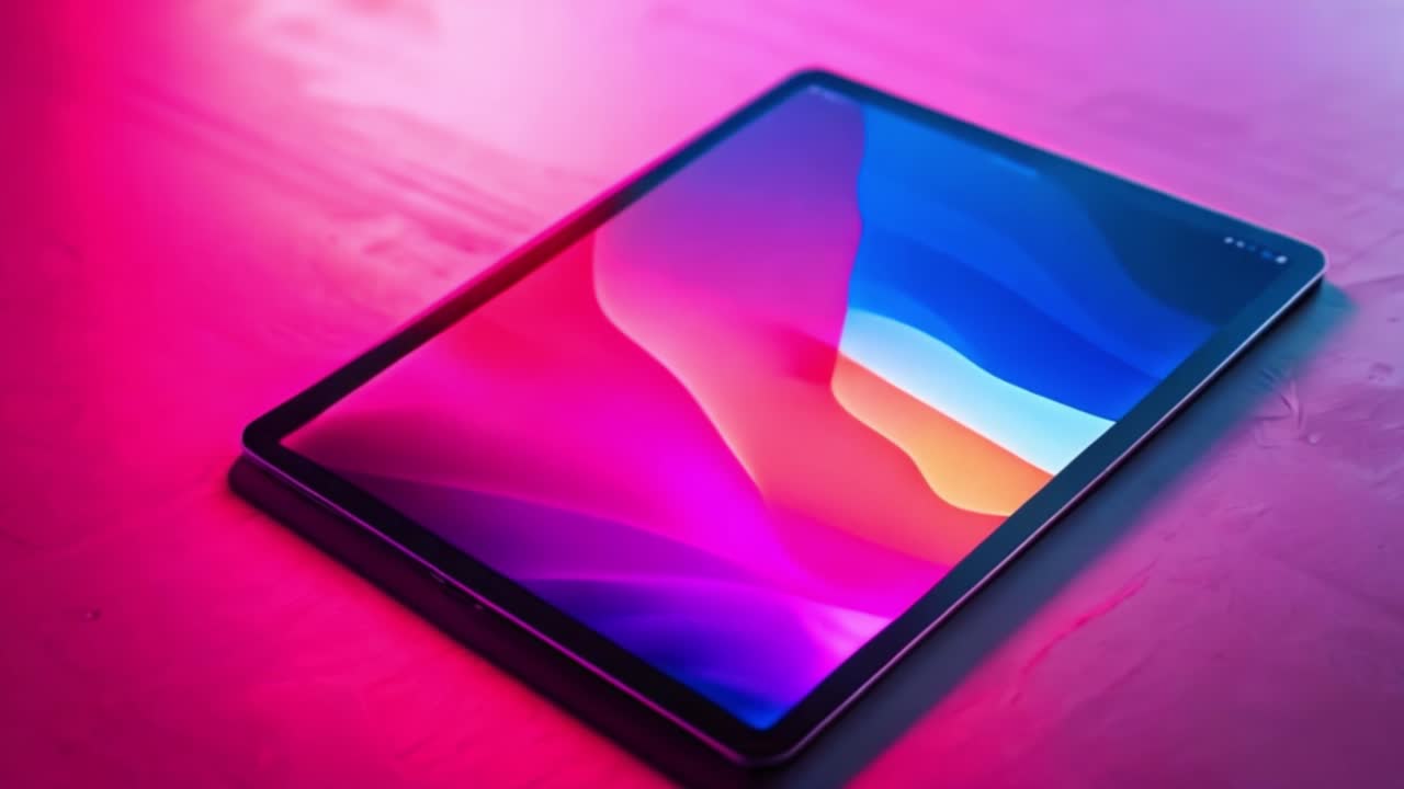 Modern Tablet with Vibrant Abstract Wallpaper