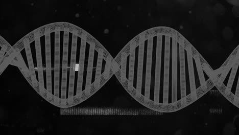 animation of dna strand over black background